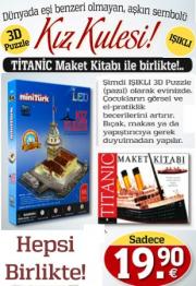 Kız Kulesi  Işıklı 3D Puzzle Titanic Maket Kitabı ile birlikte