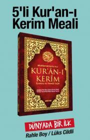 5'li Kuran-ı Kerim Meali Seti(Dünya'da Bir Ilk, Rahle Boy Beşli Kuran-ı Kerim) 2 Kitap + 1 DVD Birlikte